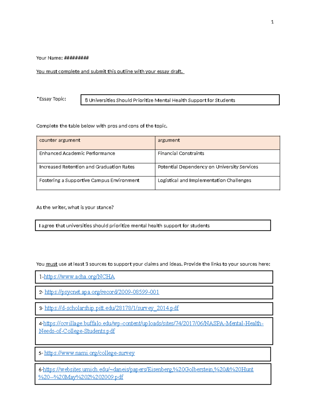 Persuasive Essay Seneca Politechnic EAP 230 - Your Name: You must ...