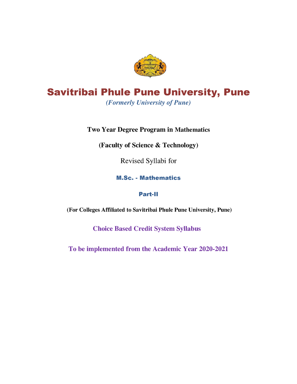 M.Sc. (Mathematics) (Part-II) 24112021 - Savitribai Phule Pune ...