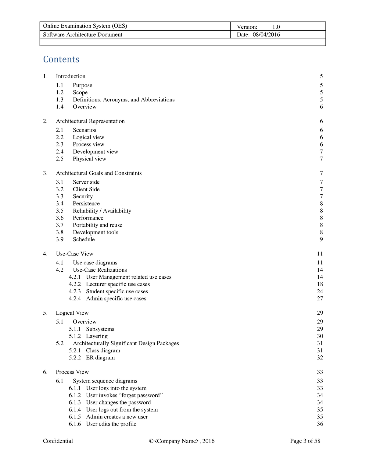 Softwarearchitecturedocument - Contents Software Architecture Document ...