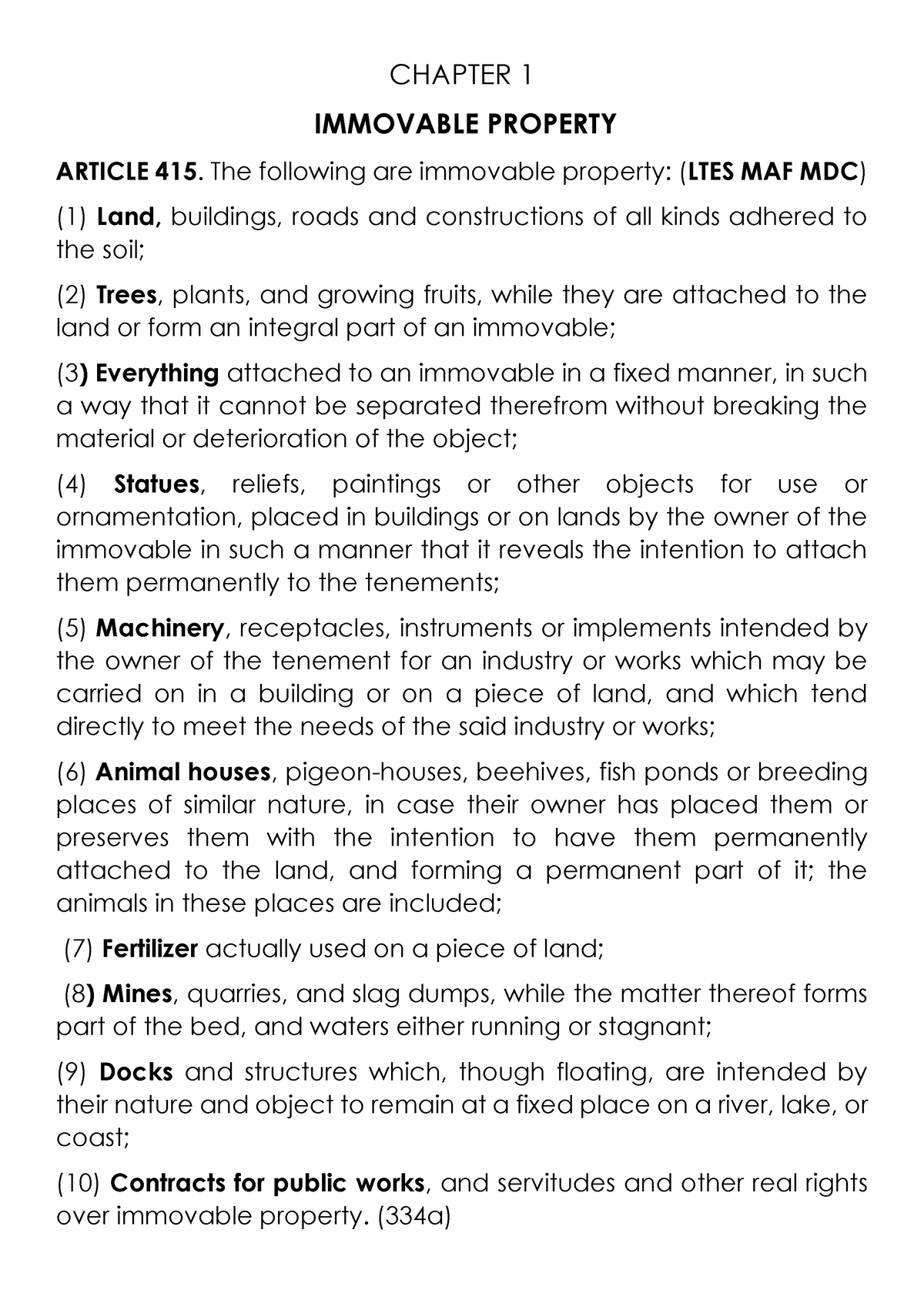 assignment of immovable property