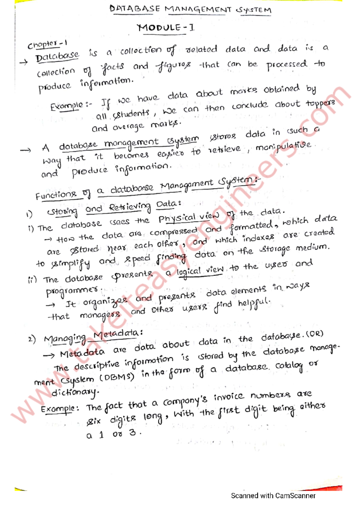 M1DBMS - vtu dbms - Computer science - Studocu