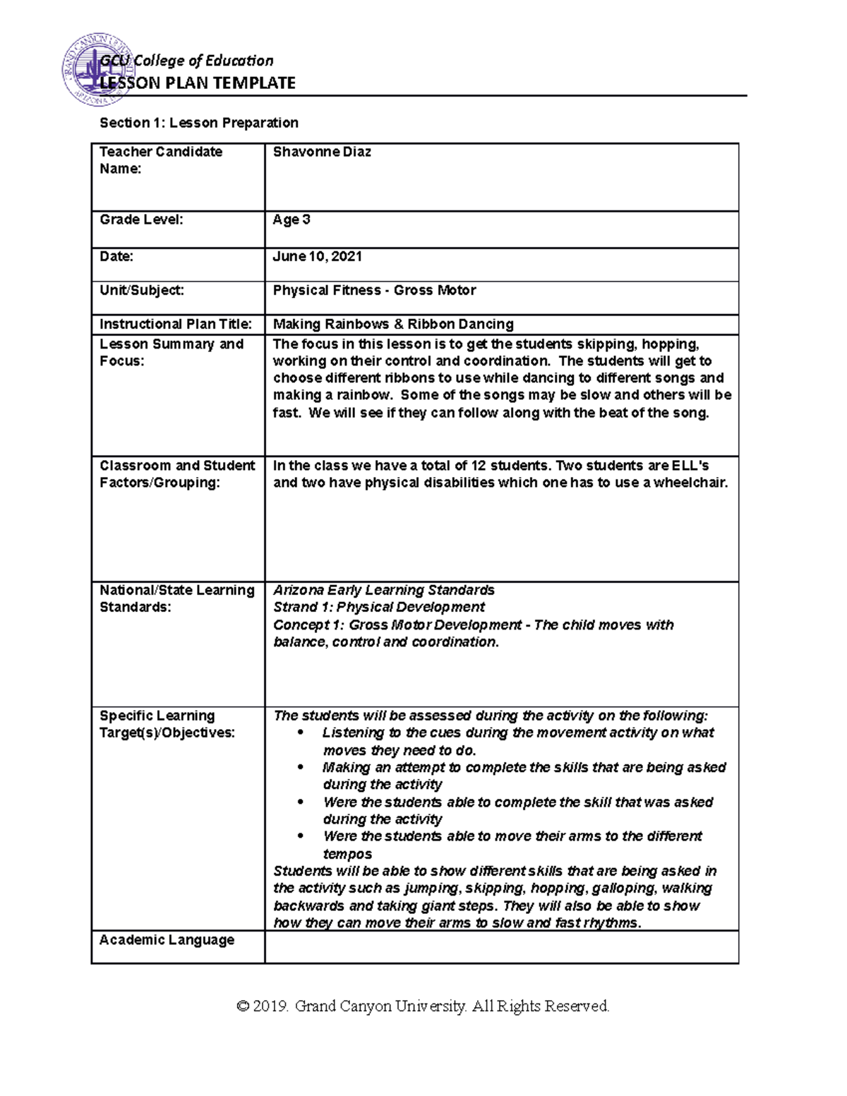 ECE 300 Physical Activity Lesson Plancoe-lesson-plan-template corrected ...