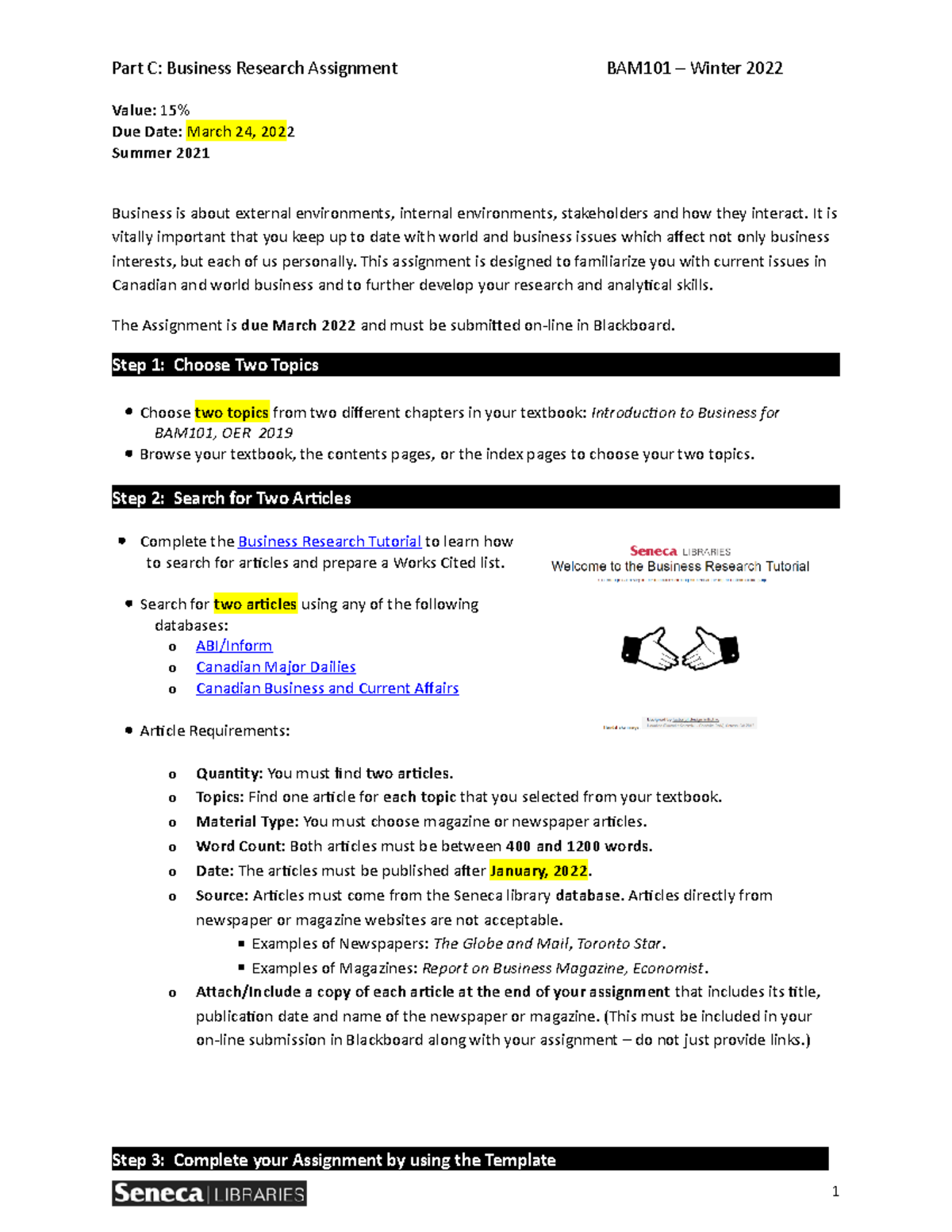 business research assignment sample