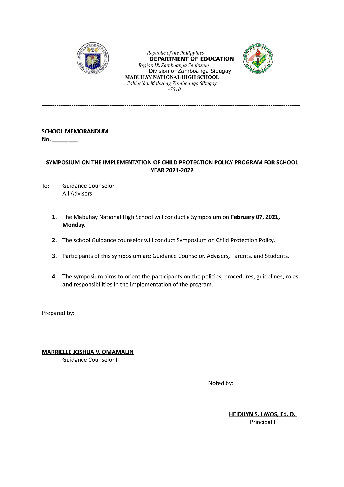 CPP MEMO-2022 - reports - Republic of the Philippines DEPARTMENT OF ...