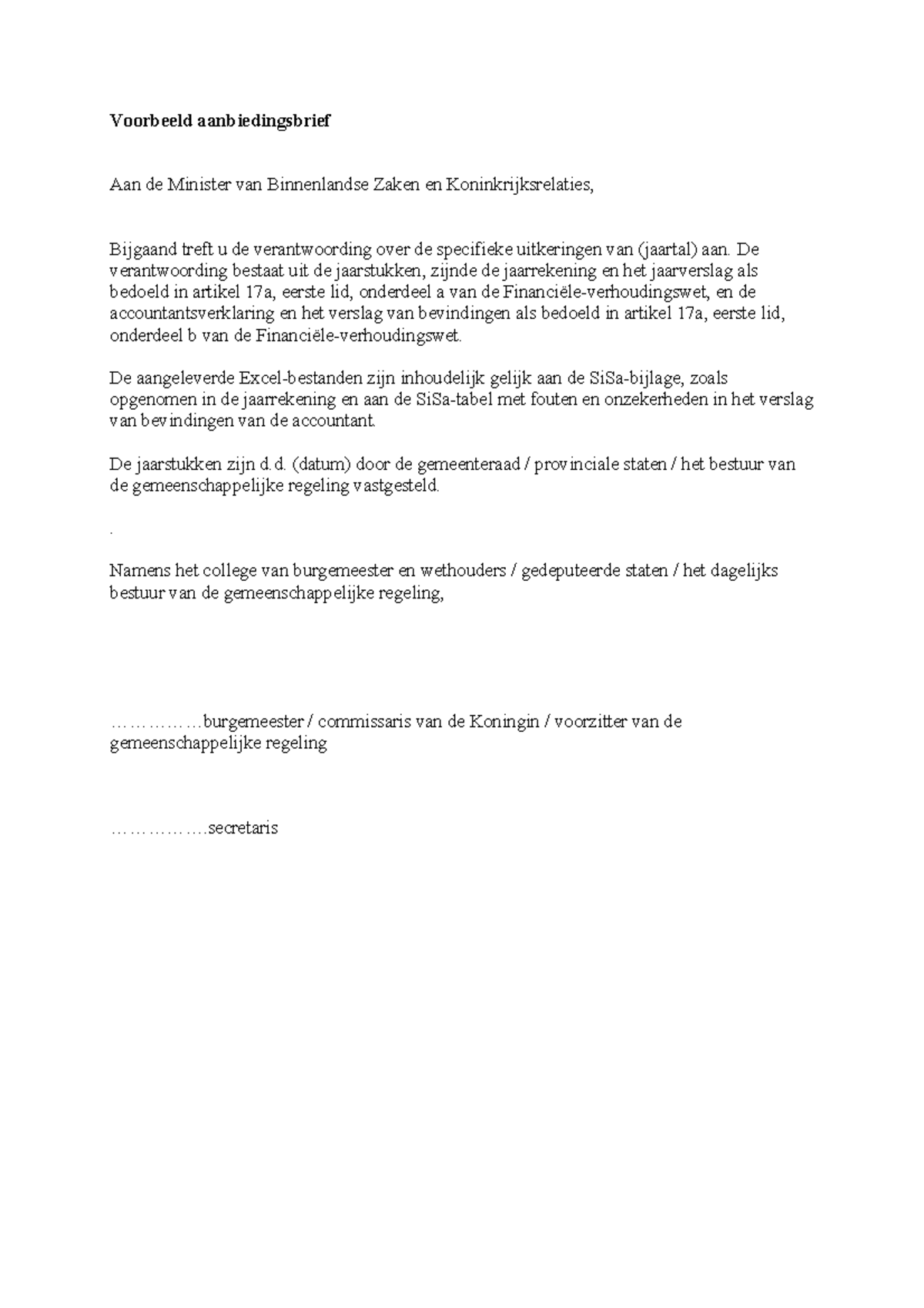 Voorbeelden Aanbiedingsbrief Def 2011 - Voorbeeld Aanbiedingsbrief Aan ...