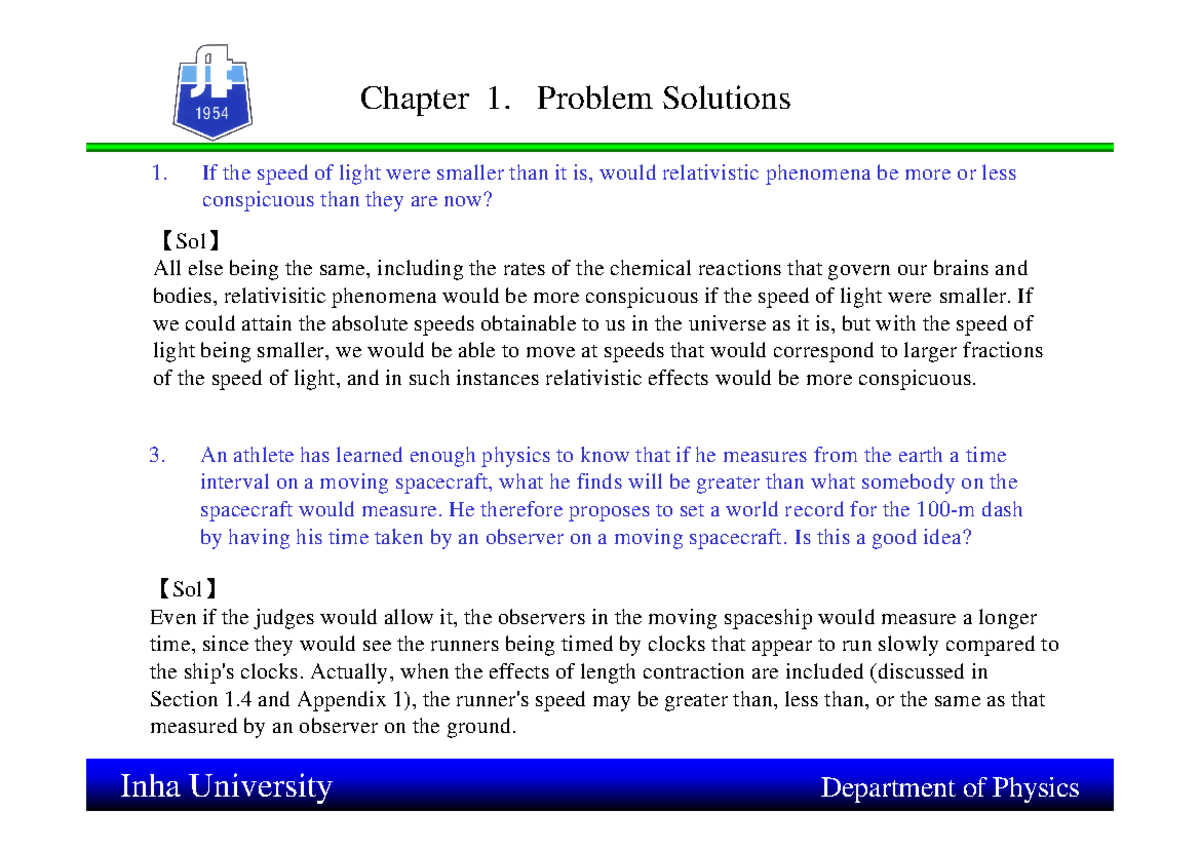 Solution manual of physics by arthur bei - Chapter 1. Problem Solutions ...