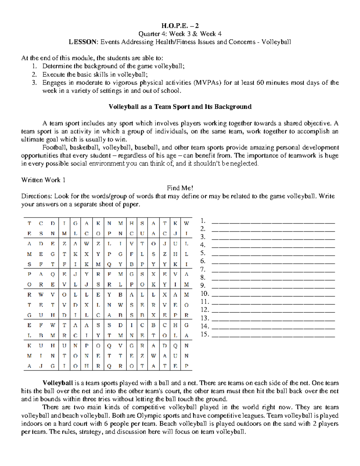 Q4 LAS IN HOPE 2 W3 W4 - H.O.P. – 2 Quarter 4: Week 3 & Week 4 LESSON ...
