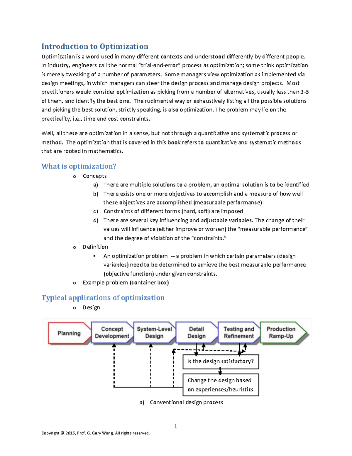 Chapter 1 Introduction To Optimization - 1 Introduction To Optimization ...