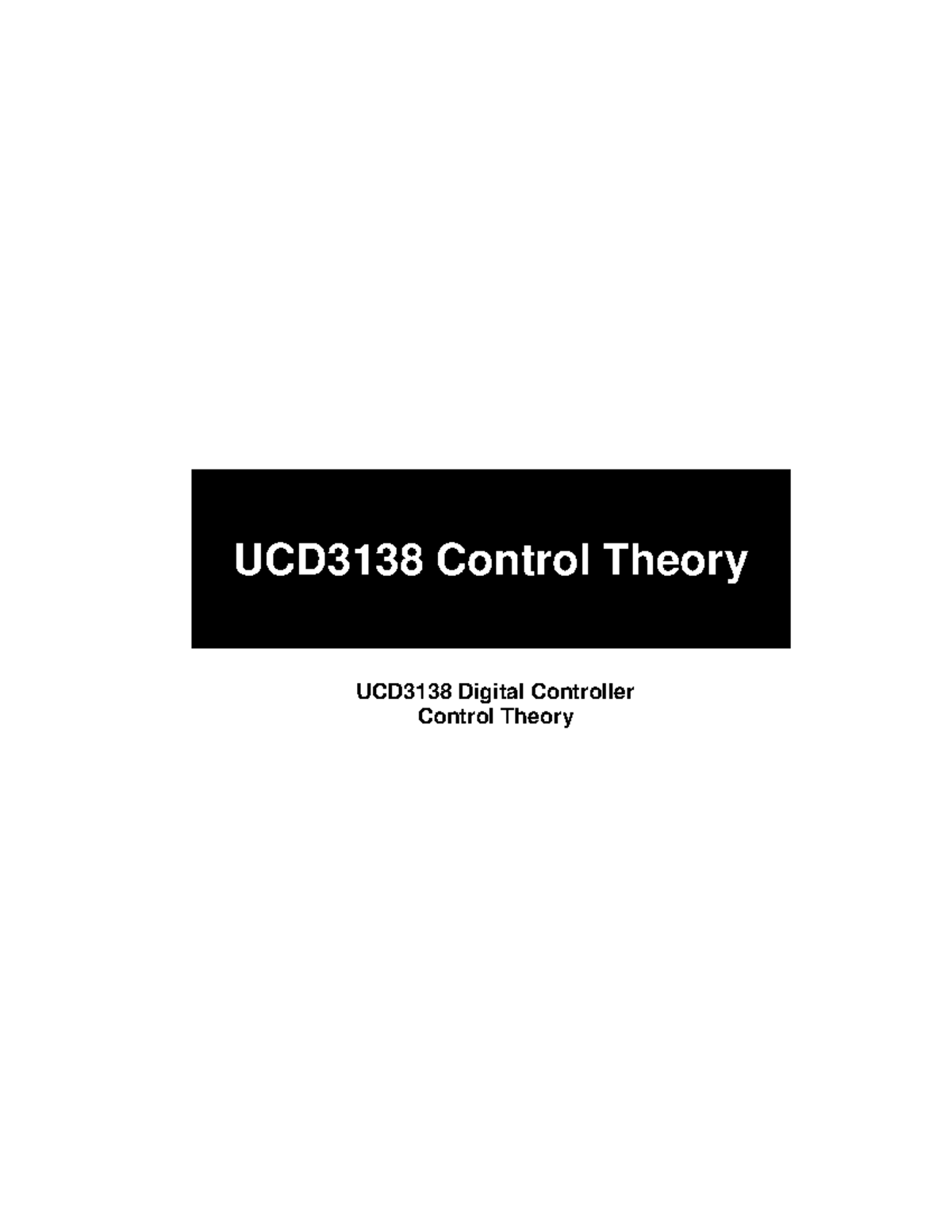 1727.UCD3138 Control Theory - UCD3138 Digital Controller Control Theory ...
