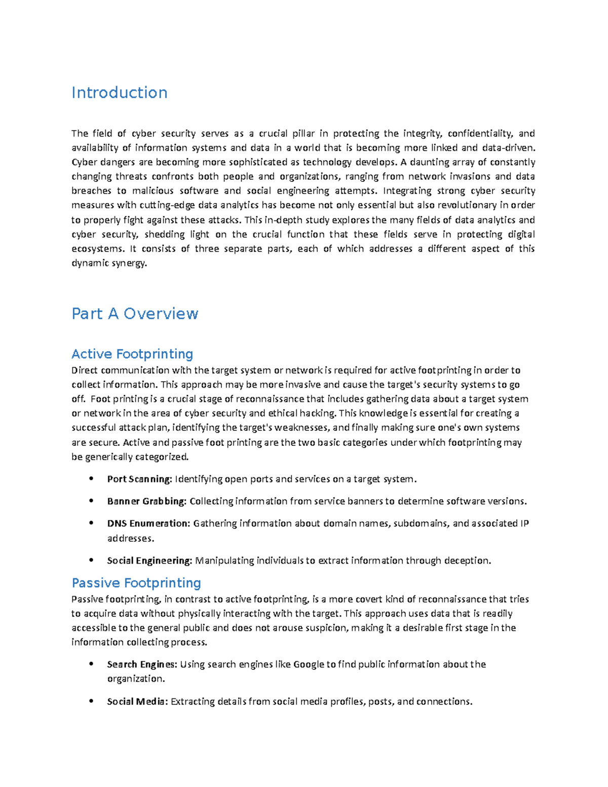 New Microsoft Word Document - Introduction The field of cyber security ...