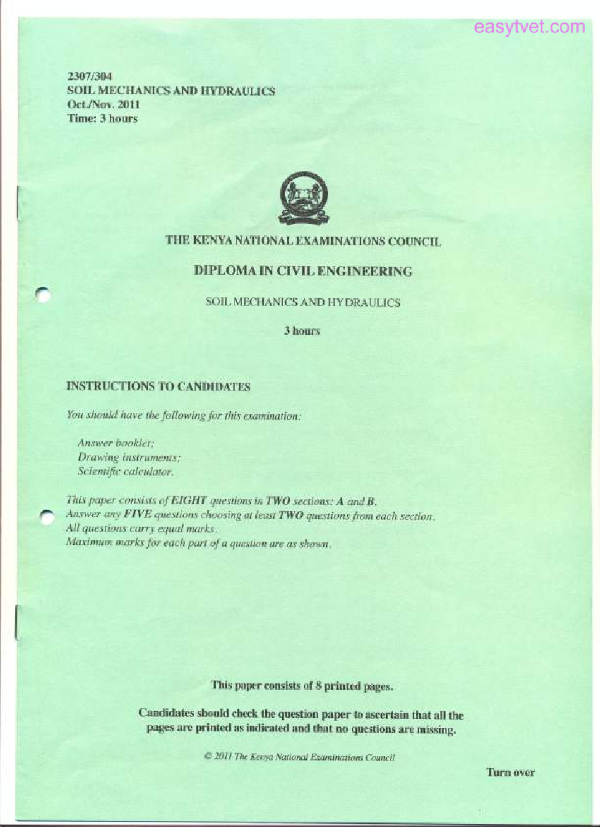 Soil Mechanics 2011 Nov Civil Engineering Studocu Soil Mechanics 2011 Nov Civil Engineering Studocu