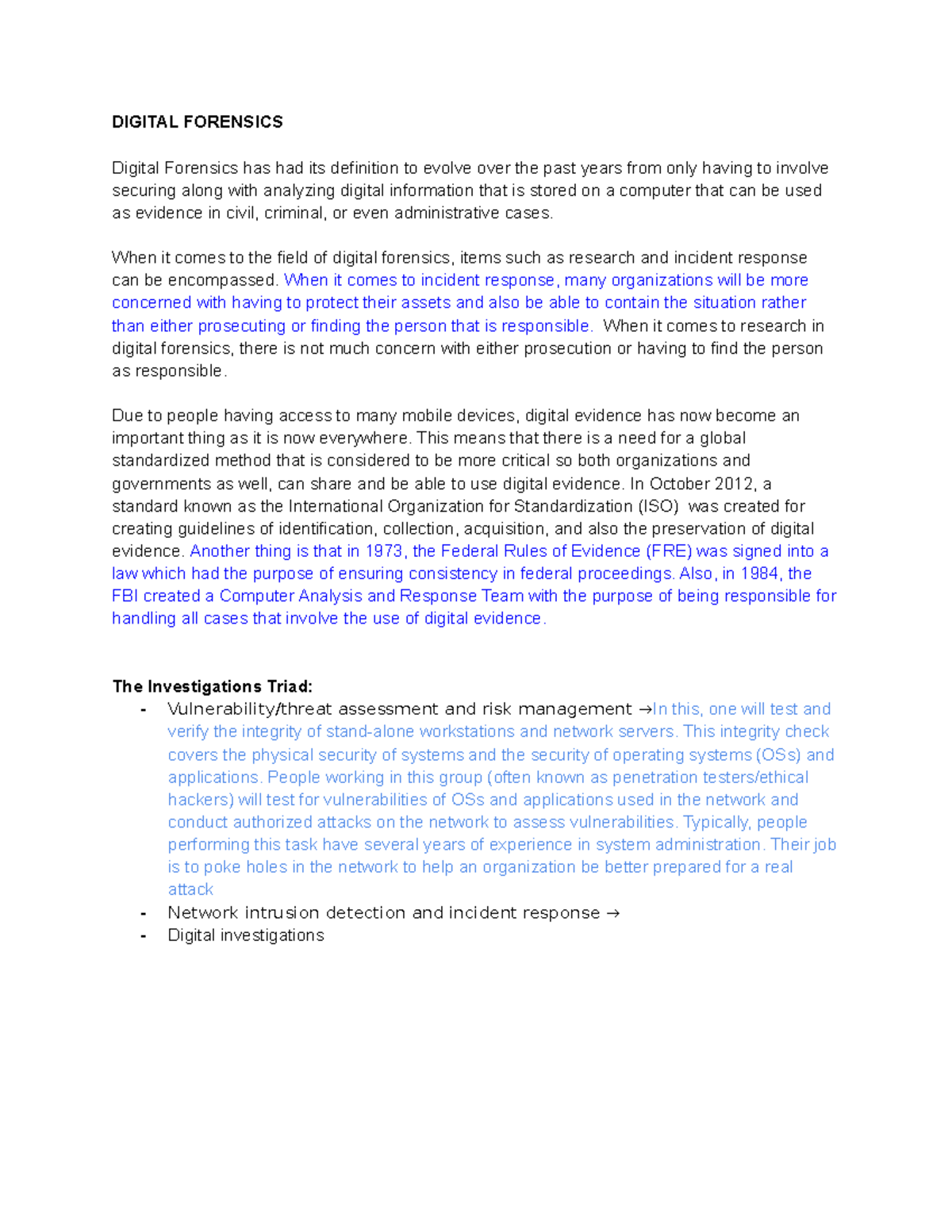 Digital Forensics Review DIGITAL FORENSICS Digital Forensics has had