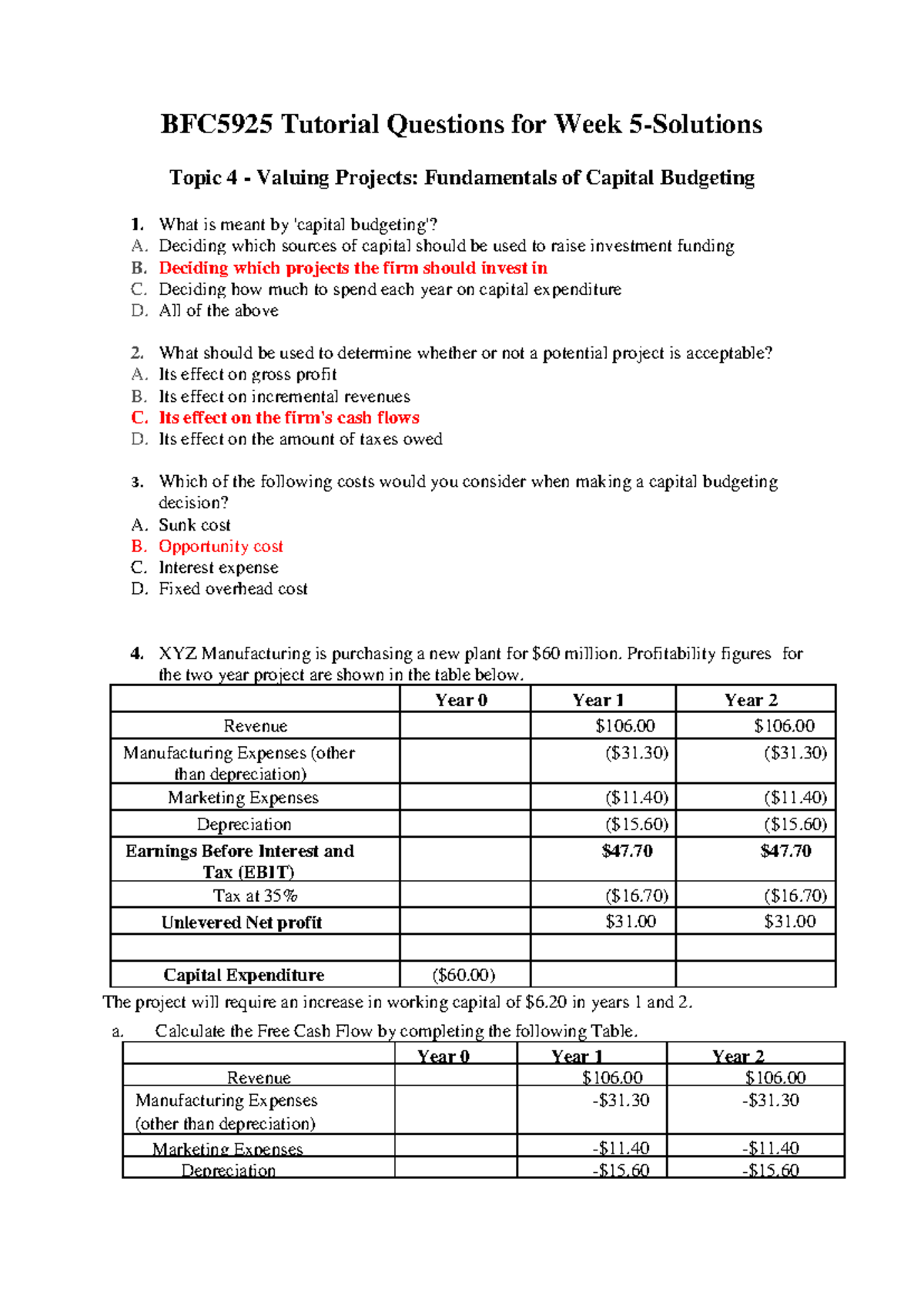 Week 5 tutorial Solutions - BFC5925 Tutorial Questions for Week 5 ...