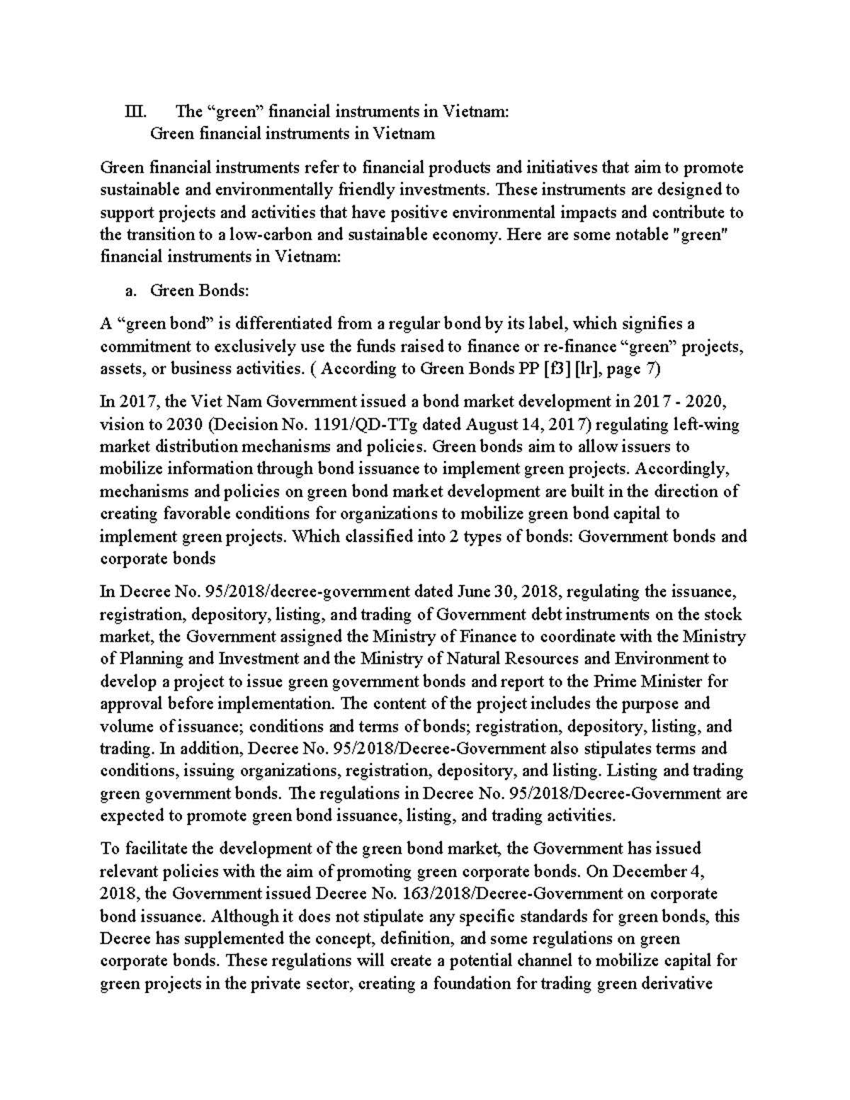 Lttctt - III. The “green” financial instruments in Vietnam: Green ...
