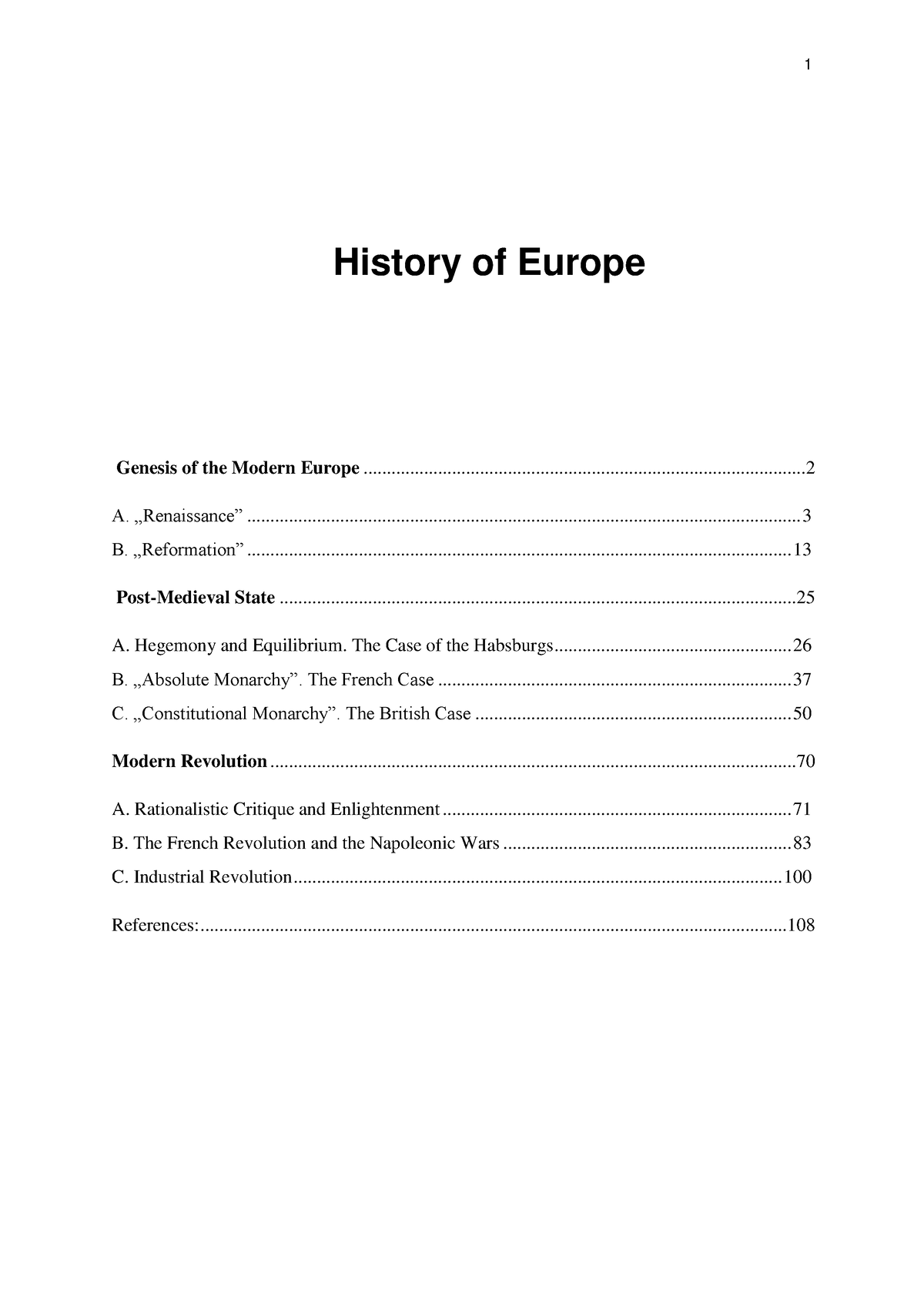 case study european history