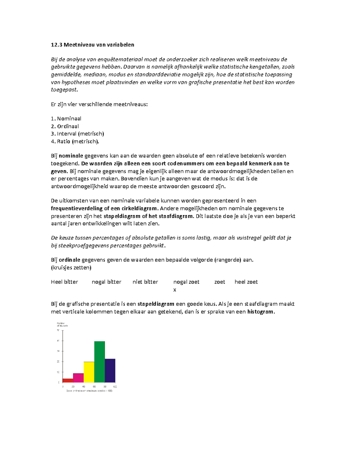 Samenvatting Marktonderzoek - 12 Meetniveau Van Variabelen Bij De ...