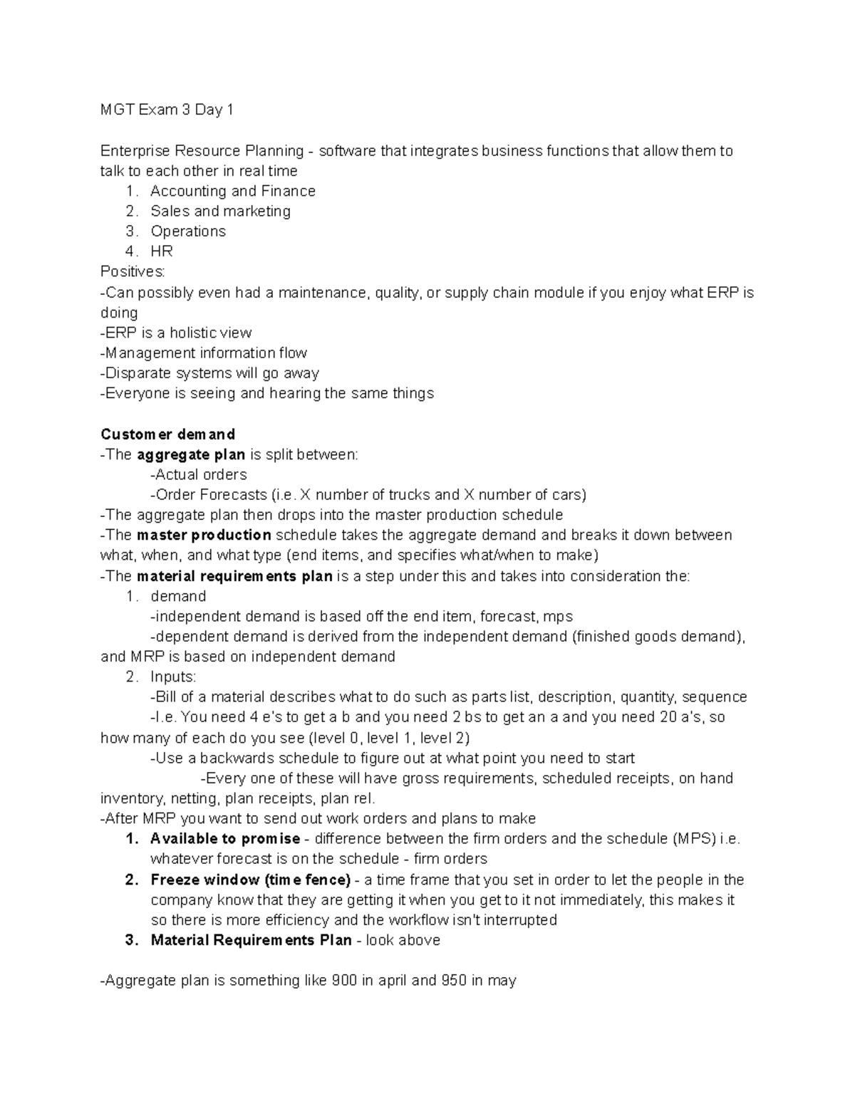 MGT Exam 3 - The Notes For The Third Management Exam - MGT Exam 3 Day 1 ...