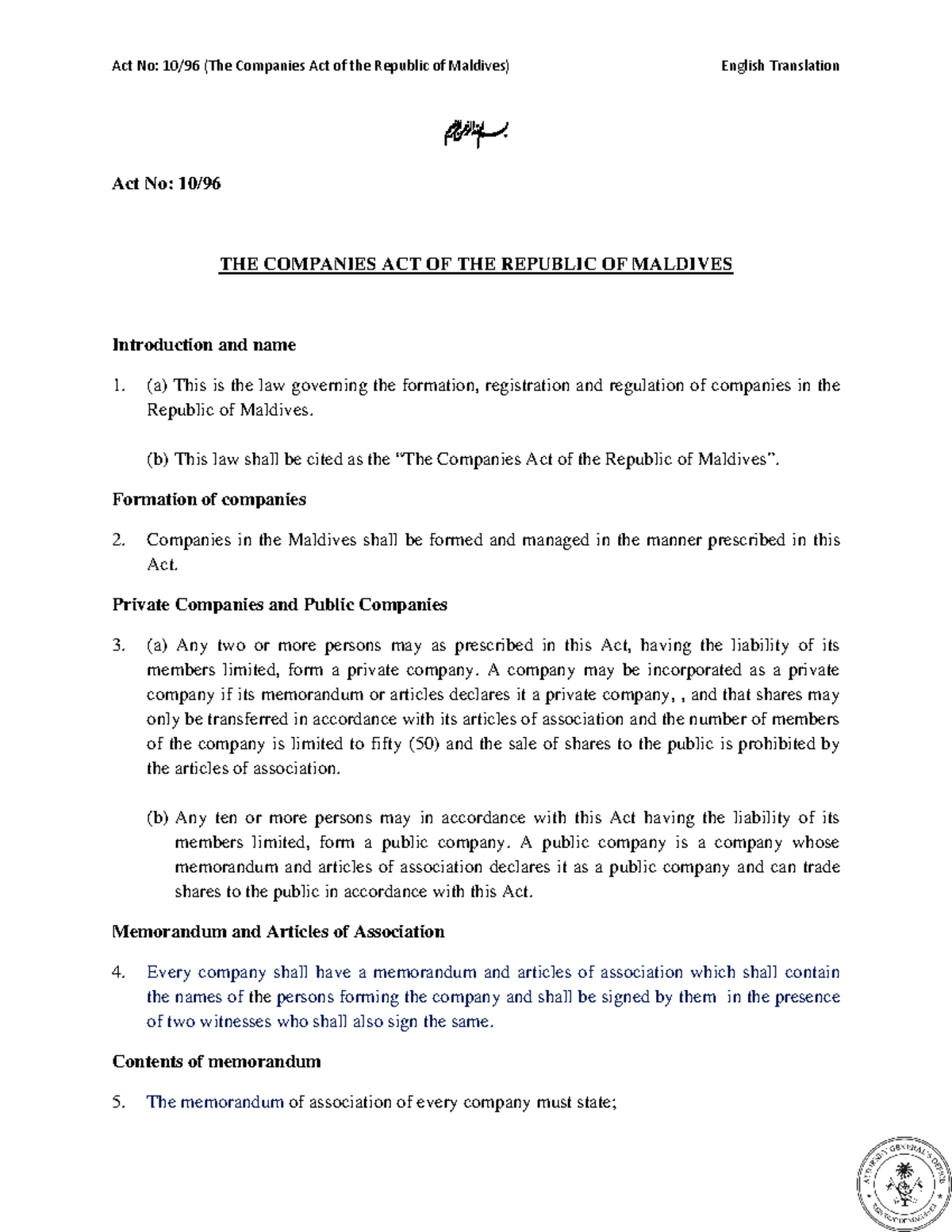 companies-act-maldives-1-act-no-the-companies-act-of-the-republic