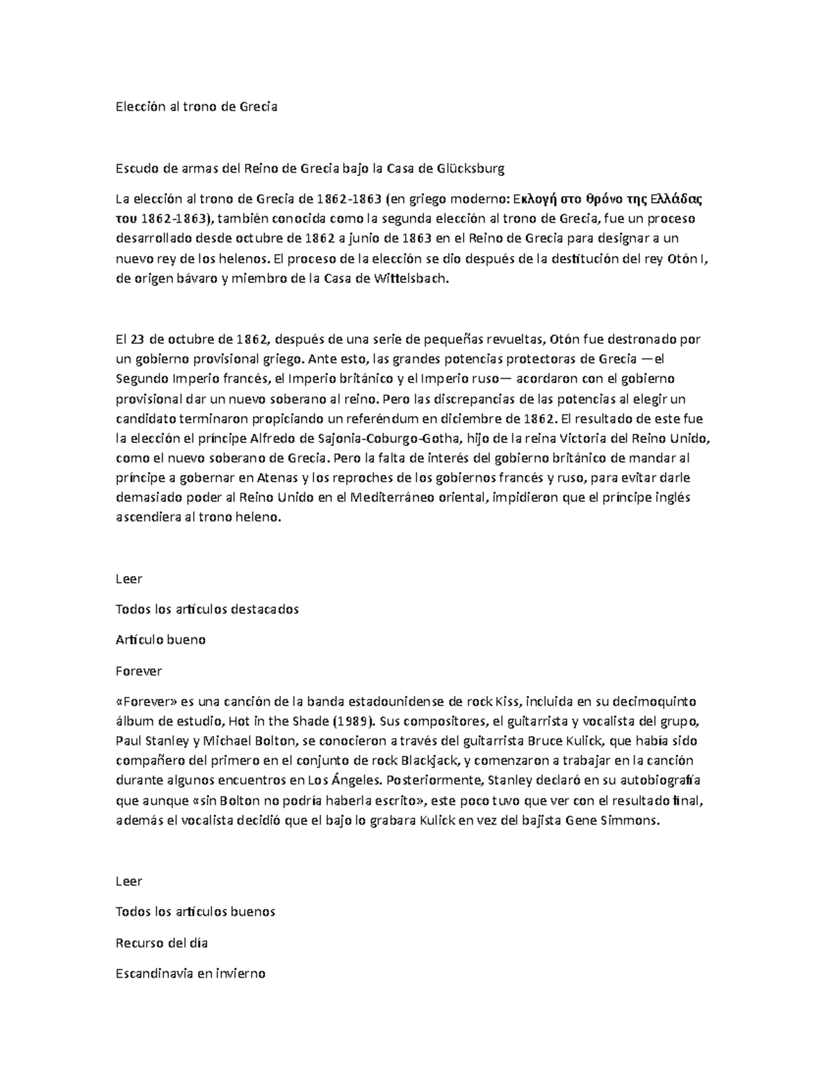 Elección al trono de Grecia Historia del teatro II POLI Studocu