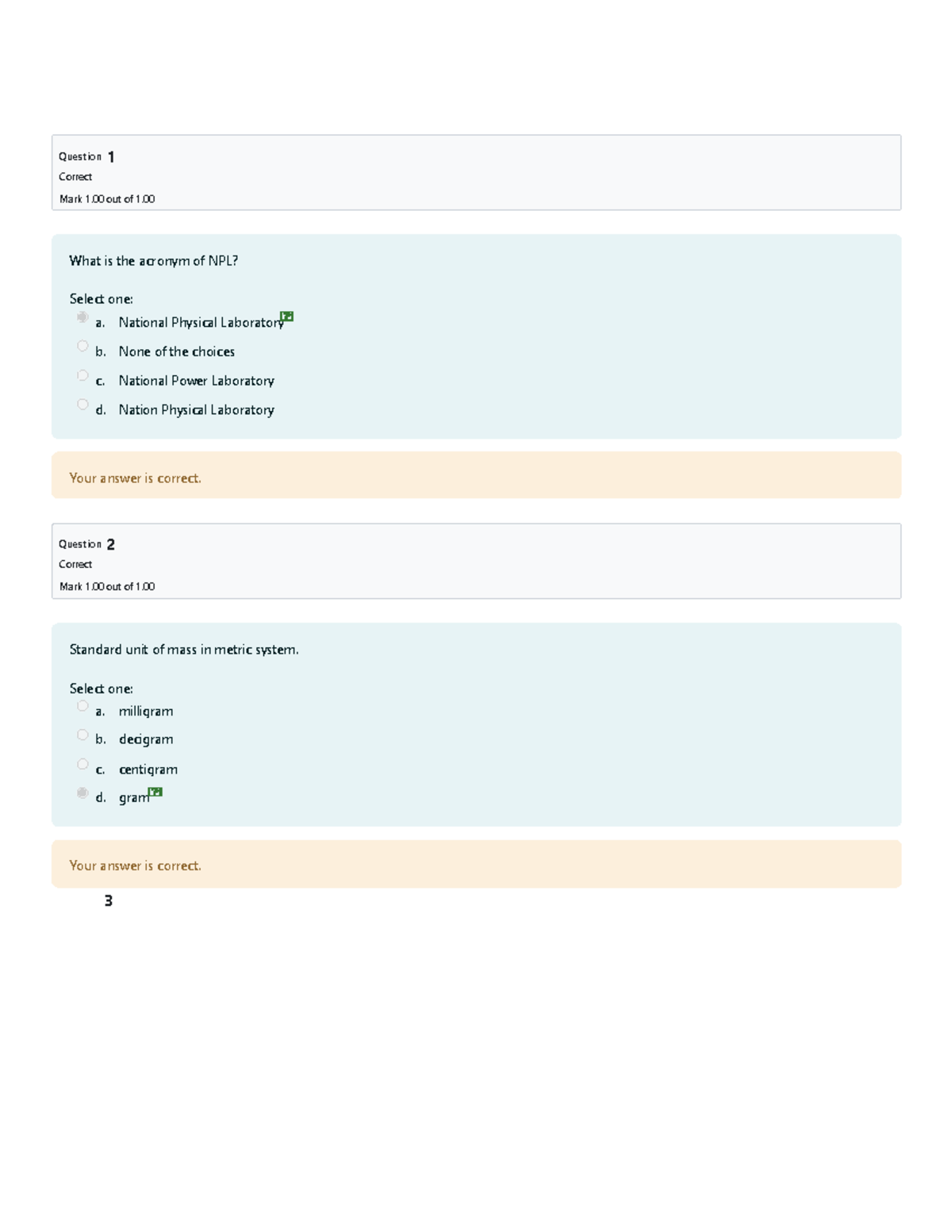 Prelim Quiz 1 review - 3 Correct Mark 1 out of 1. What is the acronym ...