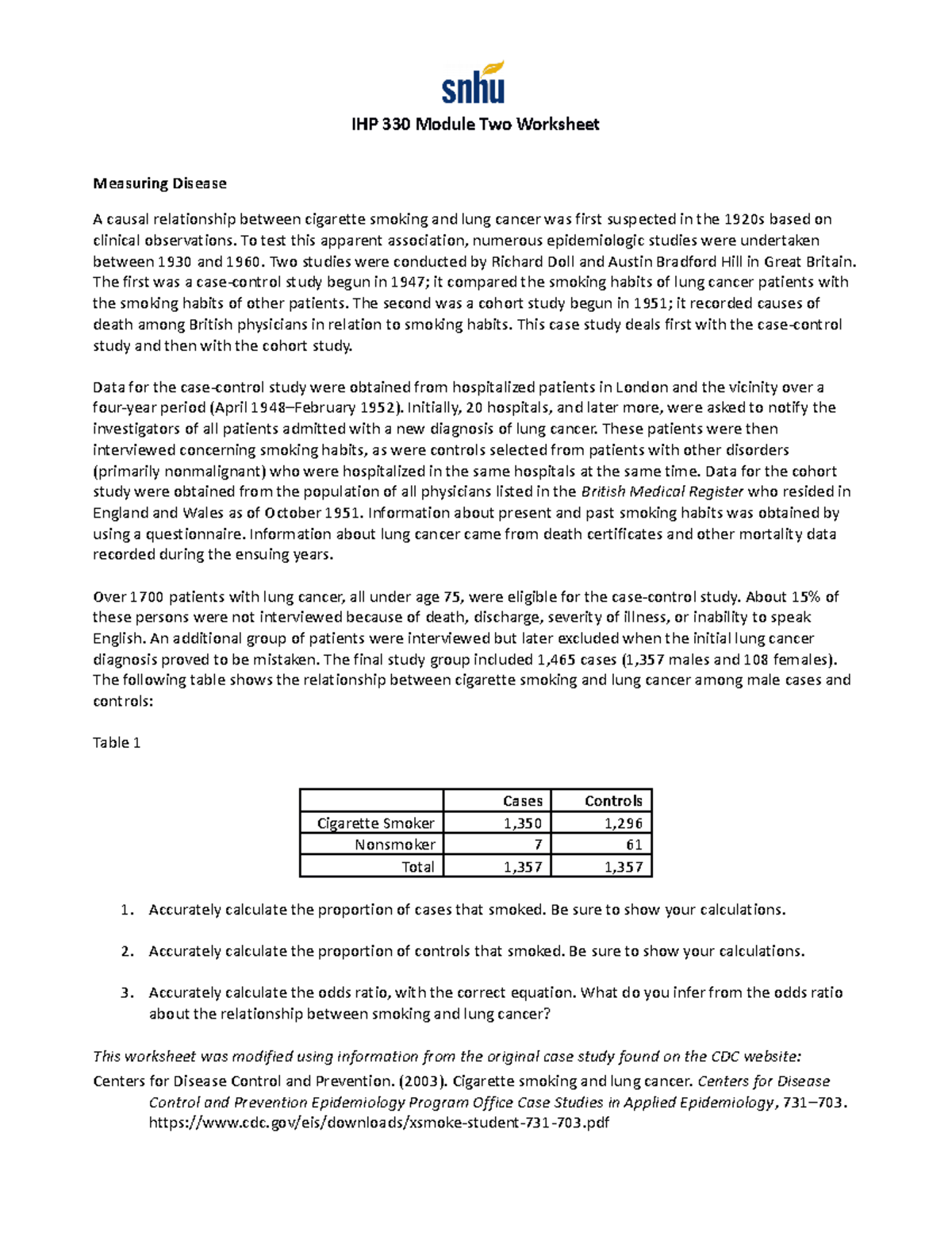 2-1 Worksheet Measuring Disease - IHP 330 Module Two Worksheet Measuring Disease A causal - Studocu 2-1 Worksheet Measuring Disease - IHP 330 Module Two Worksheet Measuring Disease A causal - Studocu