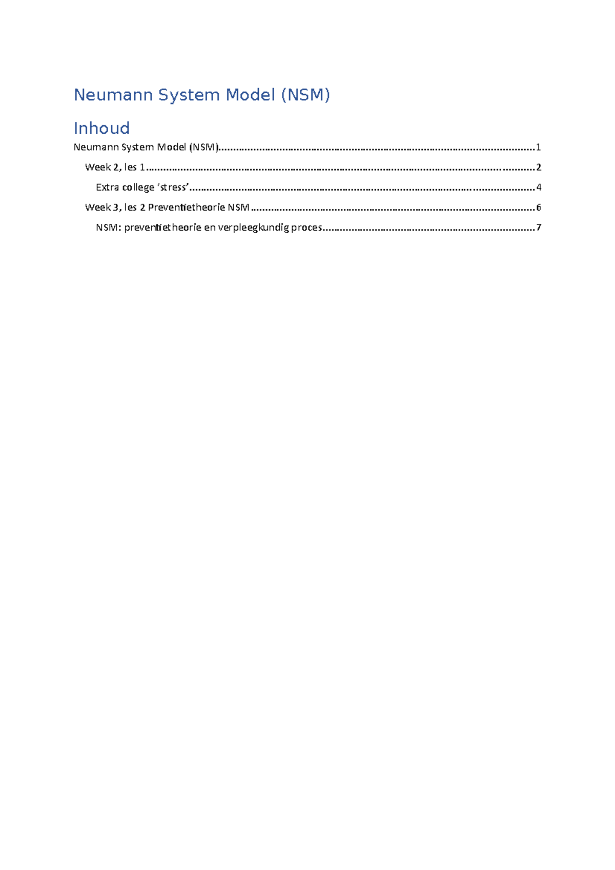 NSM - doelen uitgewerkt - Neumann System Model (NSM) Inhoud Neumann ...
