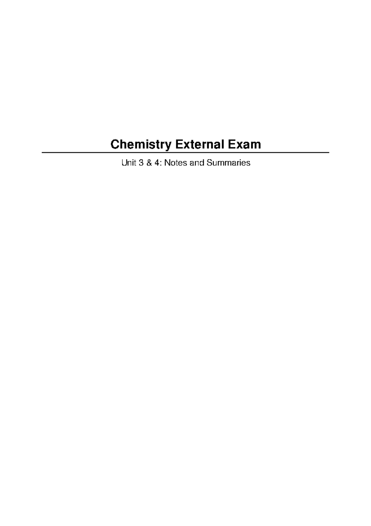Chemistry External Exam Preparation PART 2 - Chemistry External Exam ...
