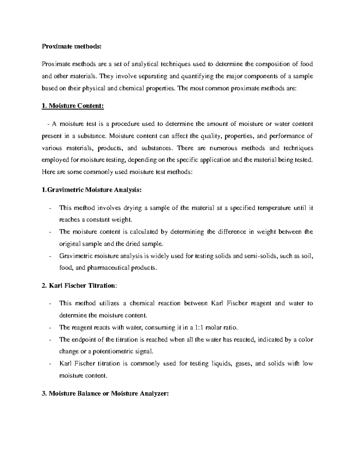 Proximate methods-1 - chemistry - Proximate methods: Proximate methods ...