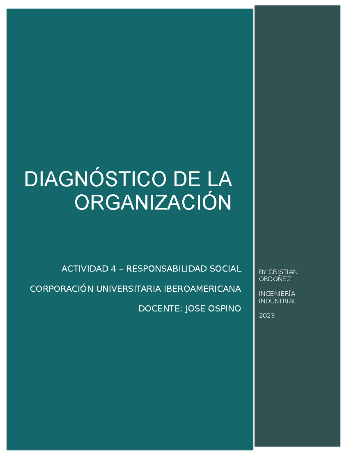 Actividad 4 - Diagnóstico De La Organización - DIAGNÓSTICO DE LA ...