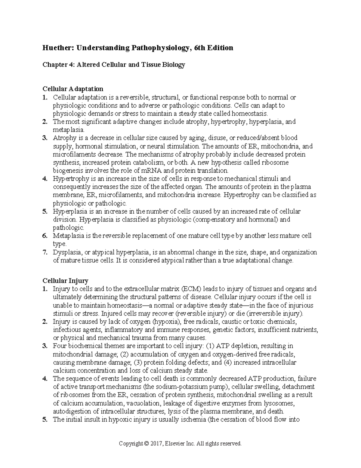 Chapter 4 - Altered Cellular and Tissue Biology - ! Huether ...