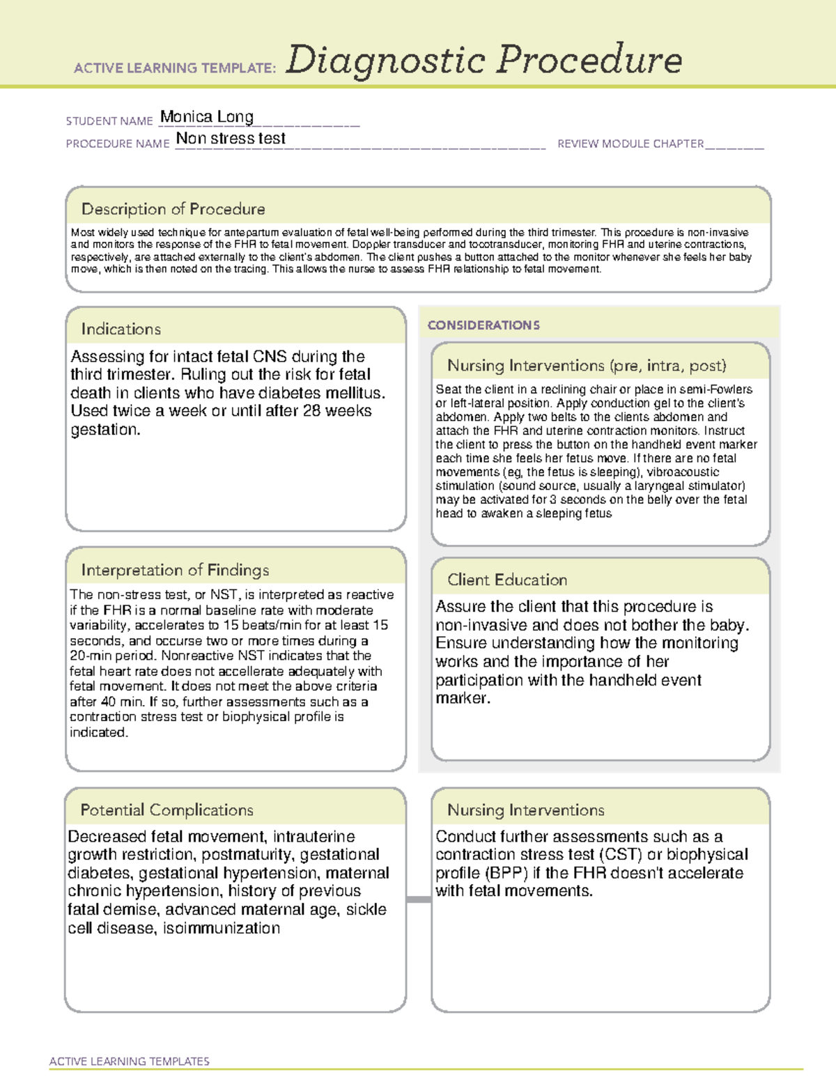 Nonstress TEST ATi template maternal newborn ACTIVE LEARNING