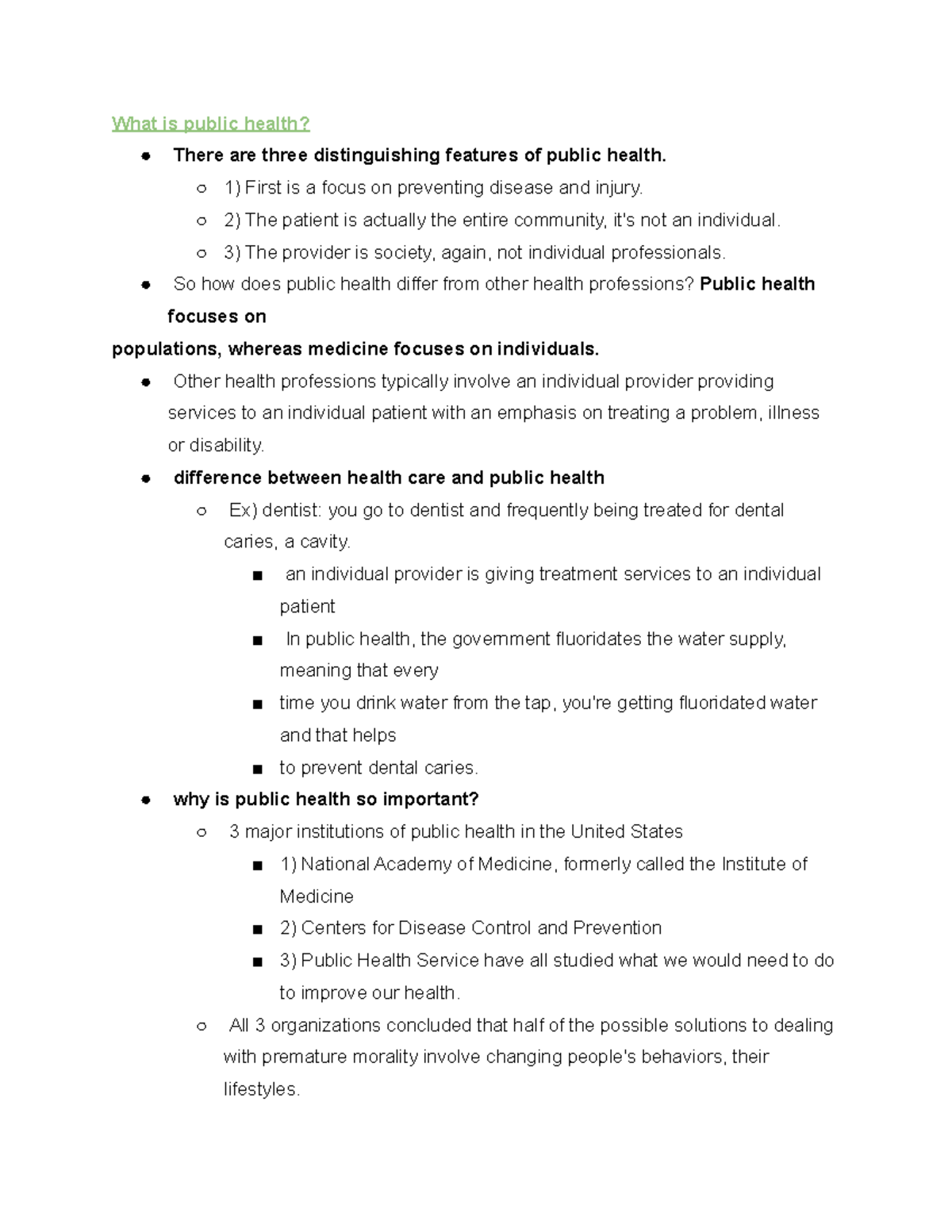 Pubhlth - What is public health? - What is public health? There are ...
