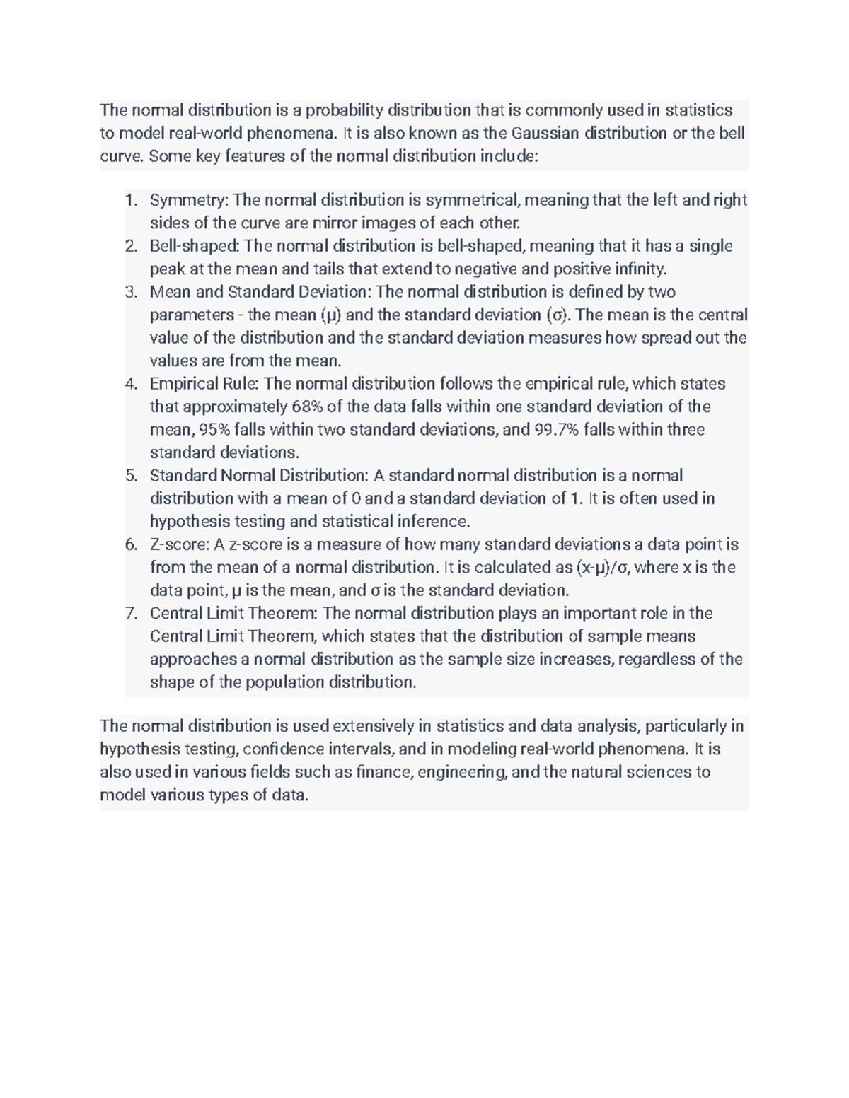 Normal Distribution Notes - The normal distribution is a probability ...