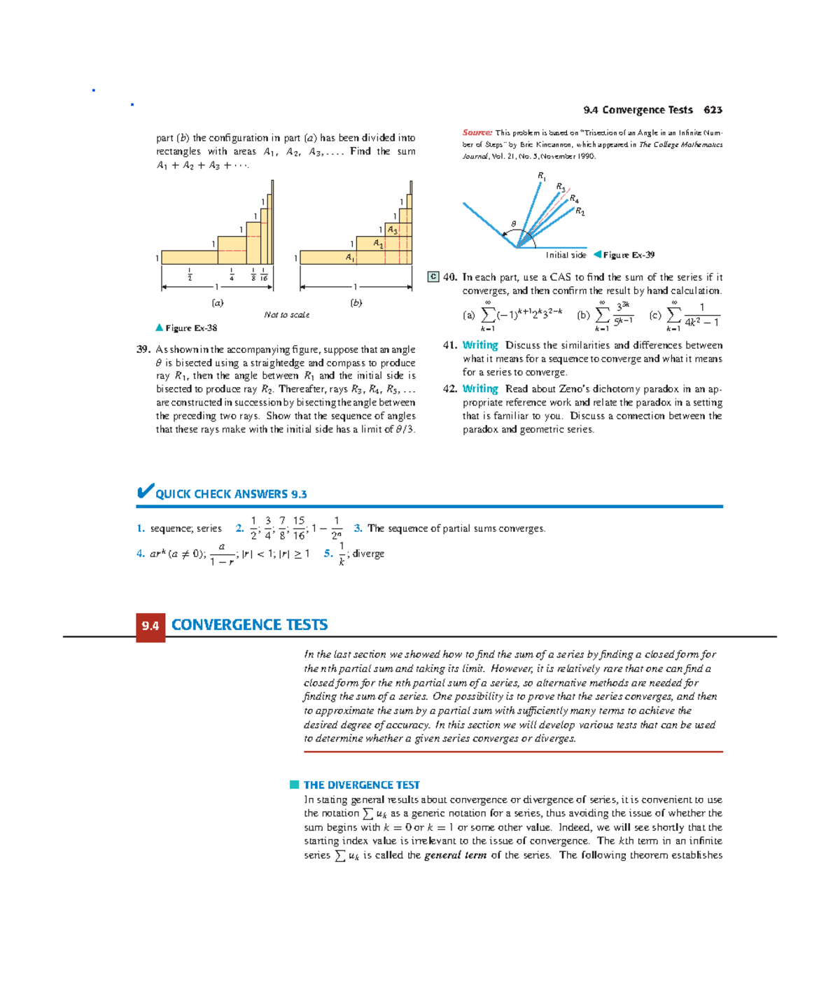 Math work ch9-4 - Math work - 9 Convergence Tests 623 part (b) the ...