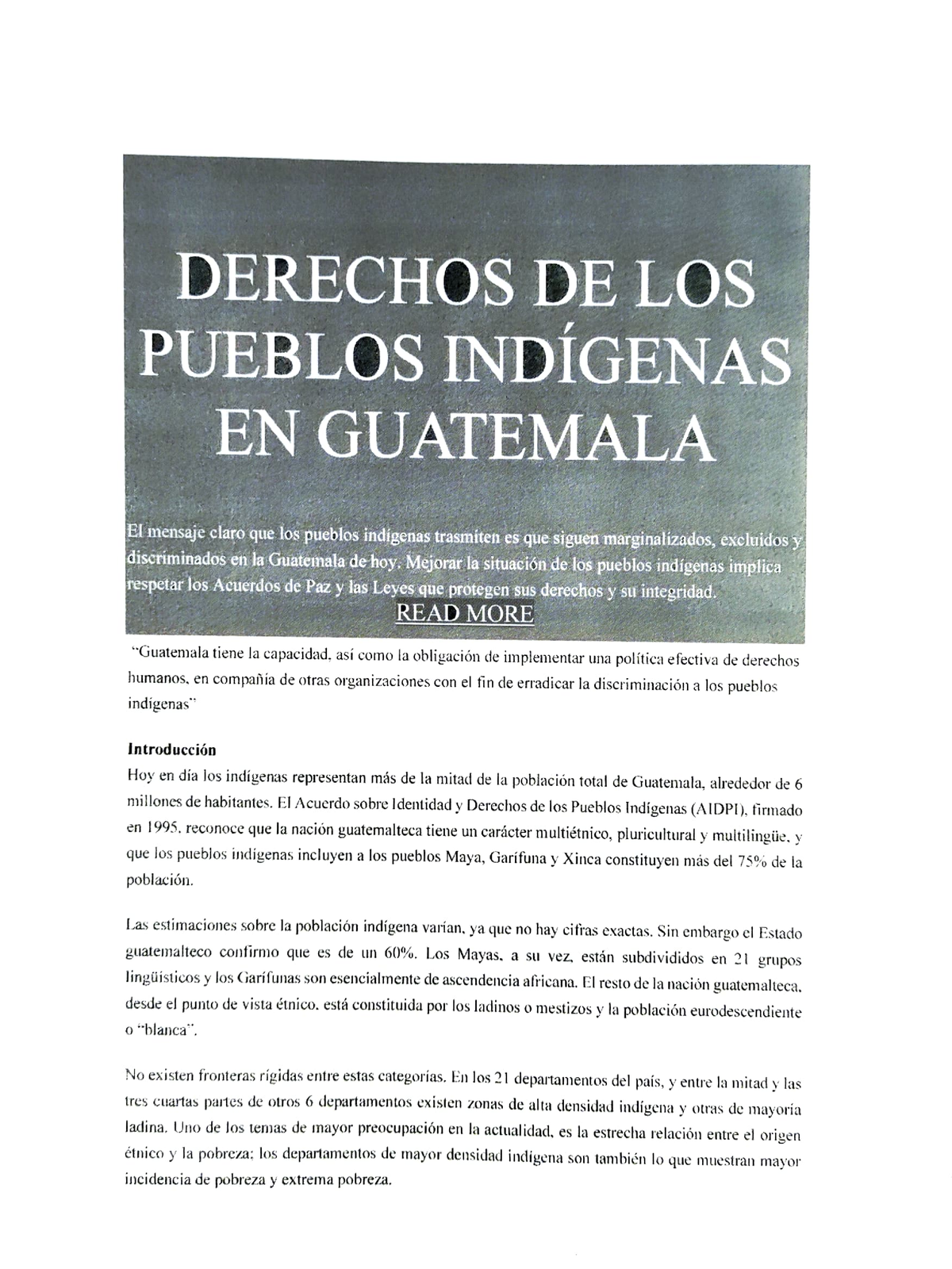 Derechos De Los Pueblos Indígenas Derechos De Los Pueblos IndÍgenas En Guatemala El Mensaje 1524