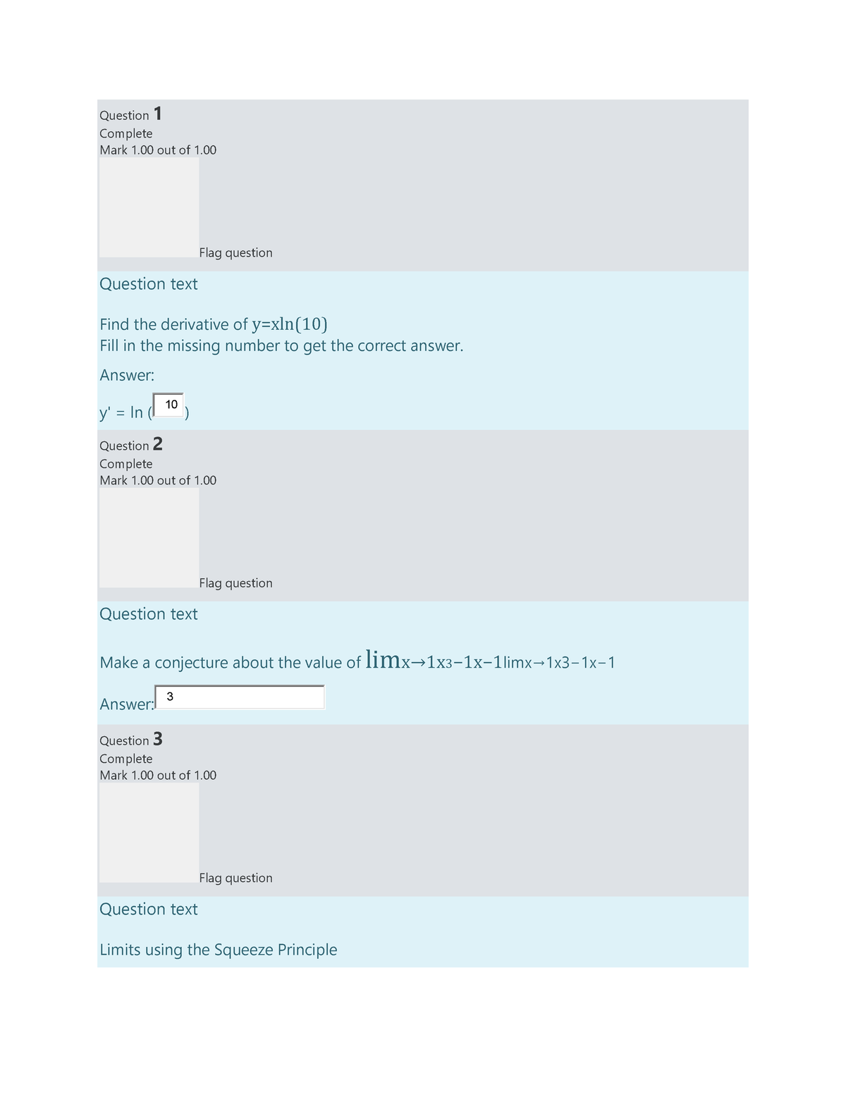 Calculus 2 Midterm Exam By B On - Question 1 Complete Mark 1 Out Of 1 ...