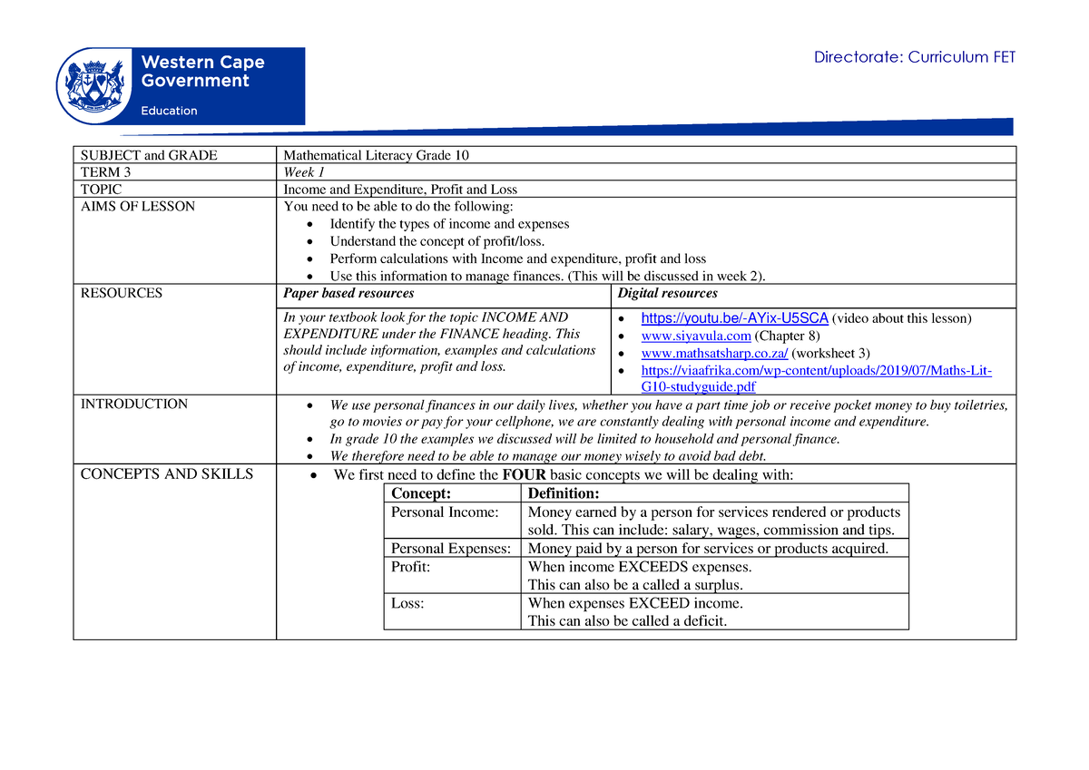 mathematical literacy grade 10 assignment term 3 memorandum