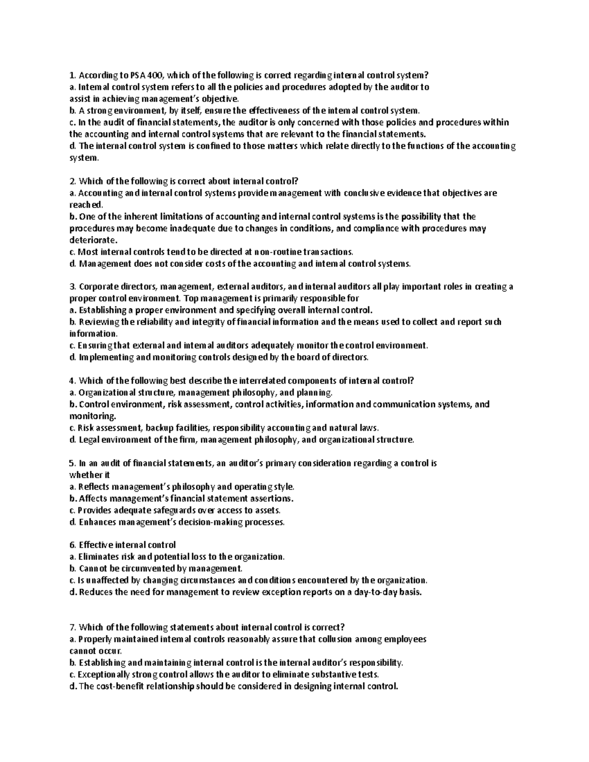 Accounting - Internal Controls and Test of Controls - Mapúa - Studocu