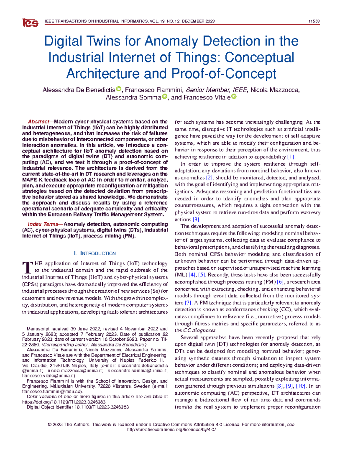 Digital Twins for Anomaly Detection in the Industrial Internet of ...