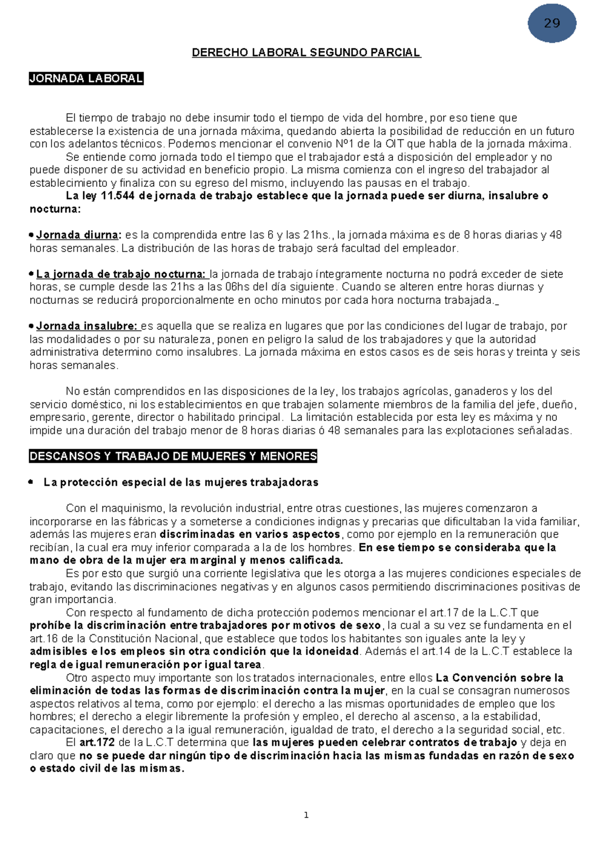 Resumen segundo parcial Laboral - DERECHO LABORAL SEGUNDO PARCIAL ...