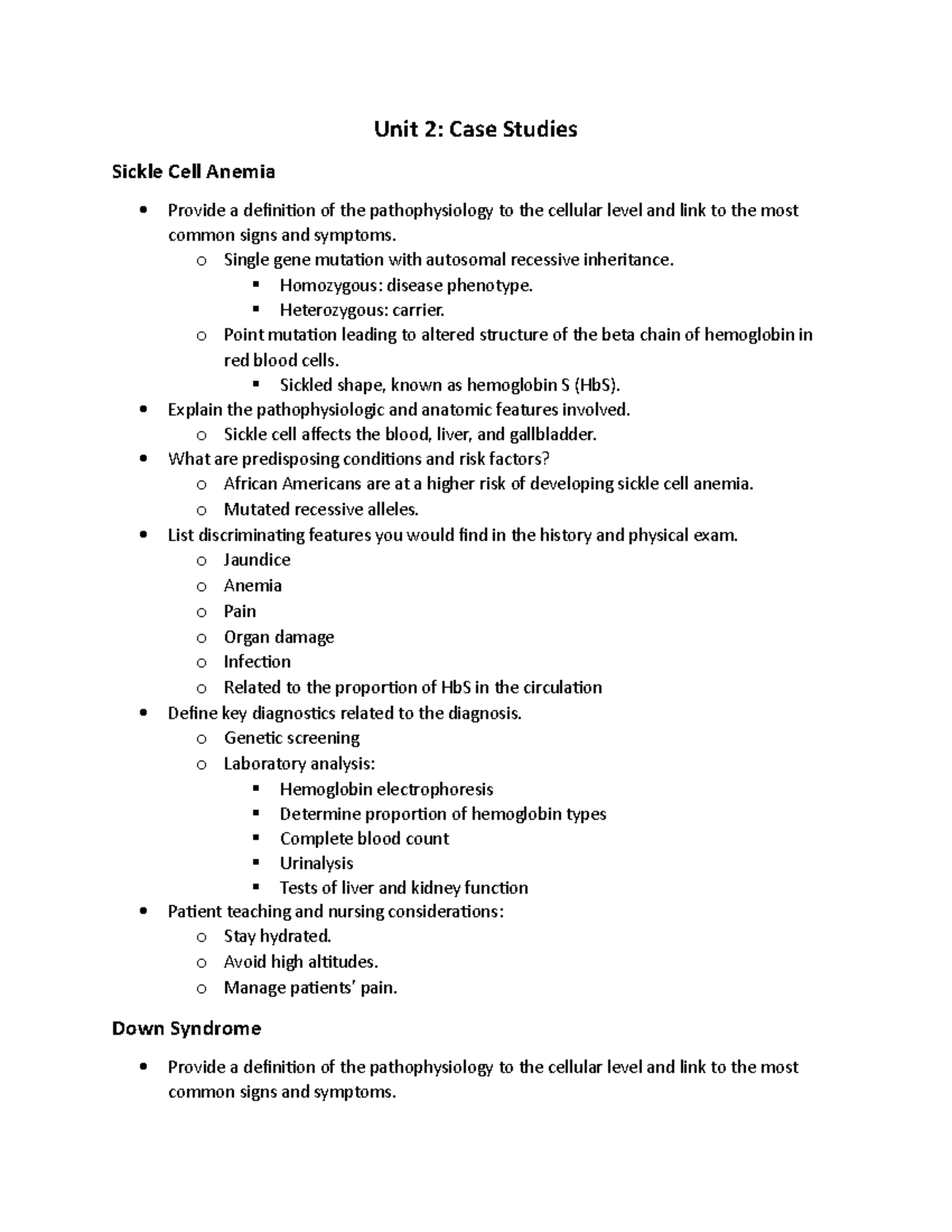 sickle cell anemia skinny reasoning case study