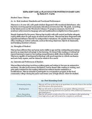 Tiffany Case Study IEP Task - Case Study Tiffany Introduction 1-1 Brief ...