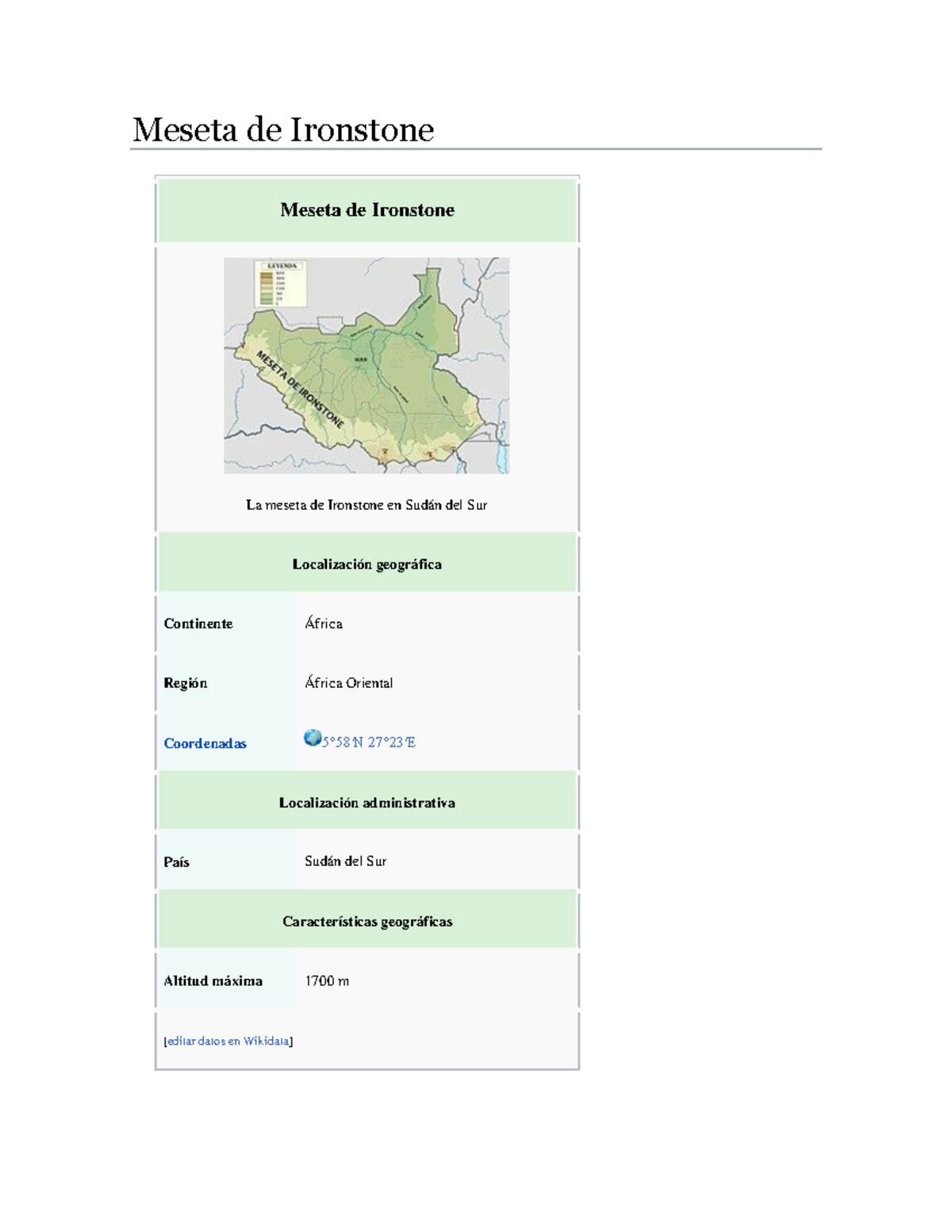 Meseta de Ironstone pequeño apunte sobre las biografías de el autor