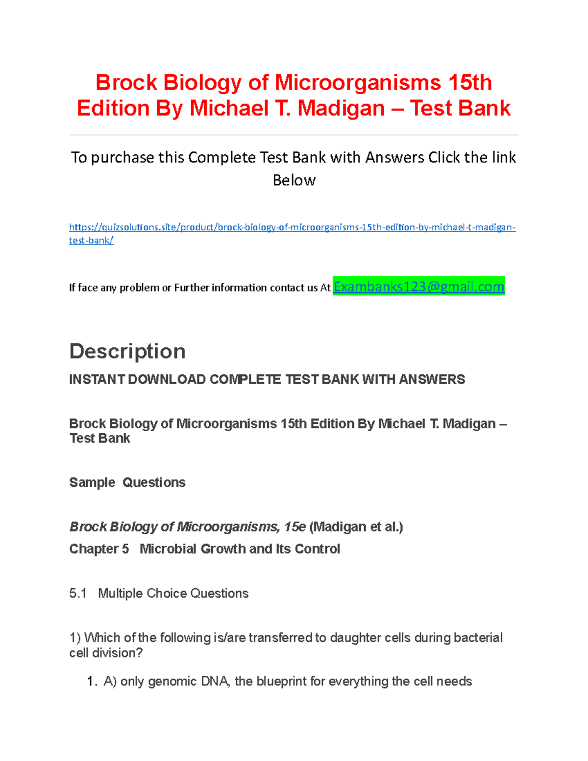 Brock Biology Of Microorganisms 15th Edition By Michael T - Madigan ...