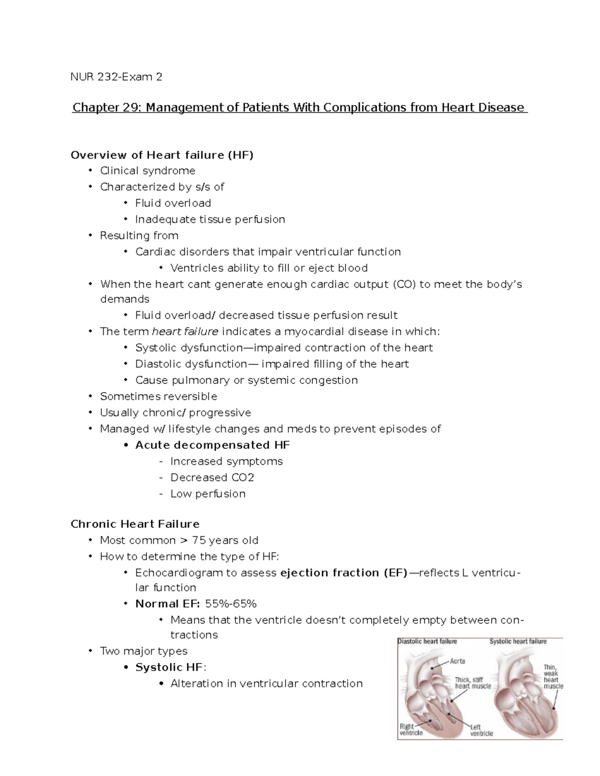 CH 29- Cardiac Disease Complications - NUR 232-Exam 2 Chapter 29 ...