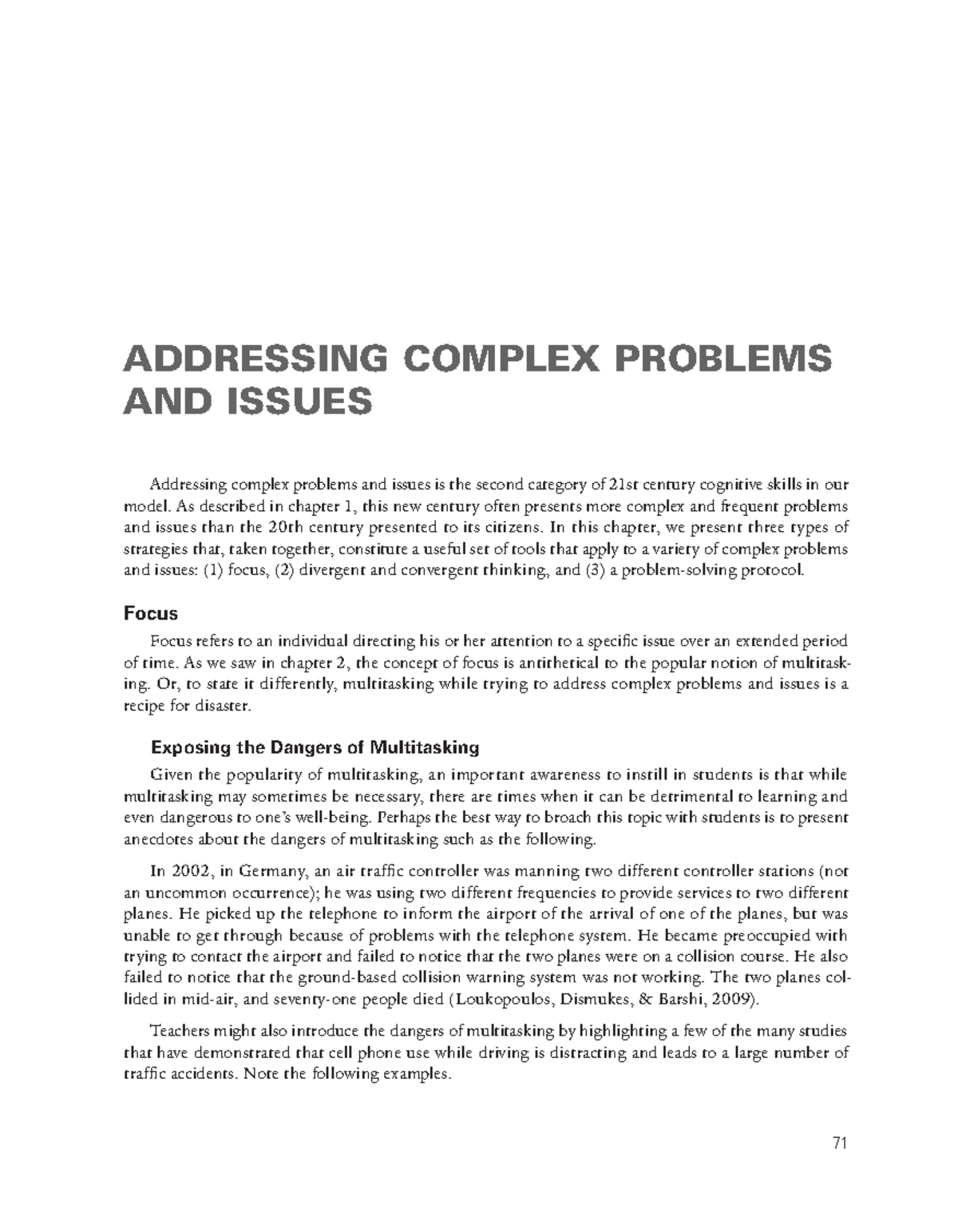Addressing Complex Problems and issues - 71 ADDRESSING COMPLEX PROBLEMS ...