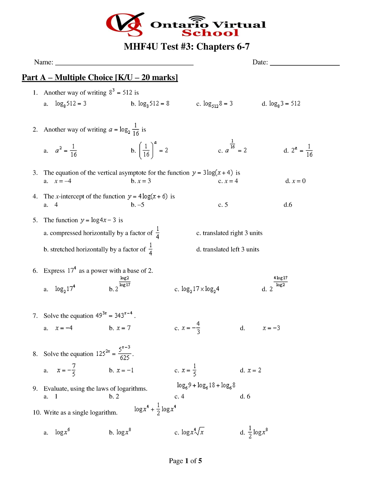 mhf4u unit 3 assignment