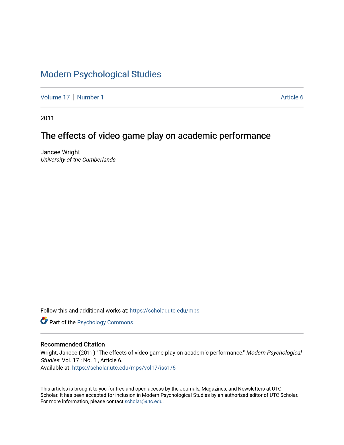 effects of video games to students' academic performance research paper