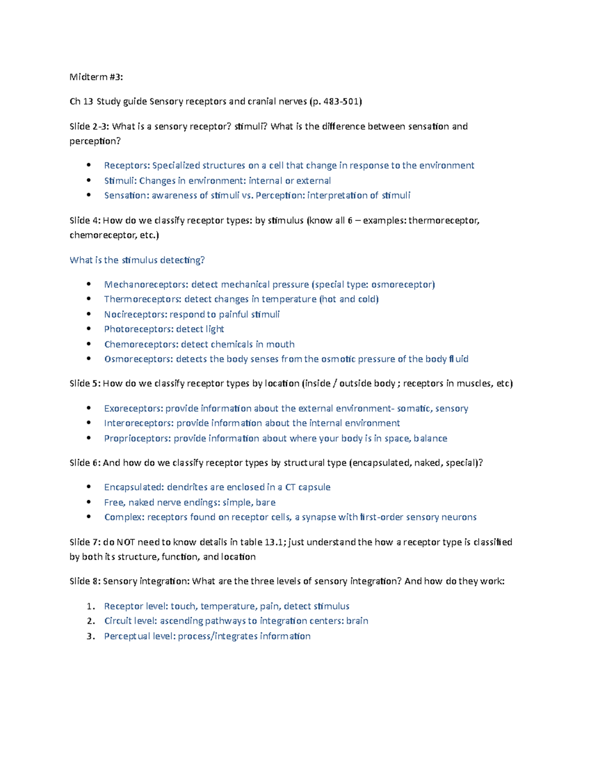 Anatomy Chapter 13 - Lecture Notes 13 - Midterm Ch 13 Study Guide ...