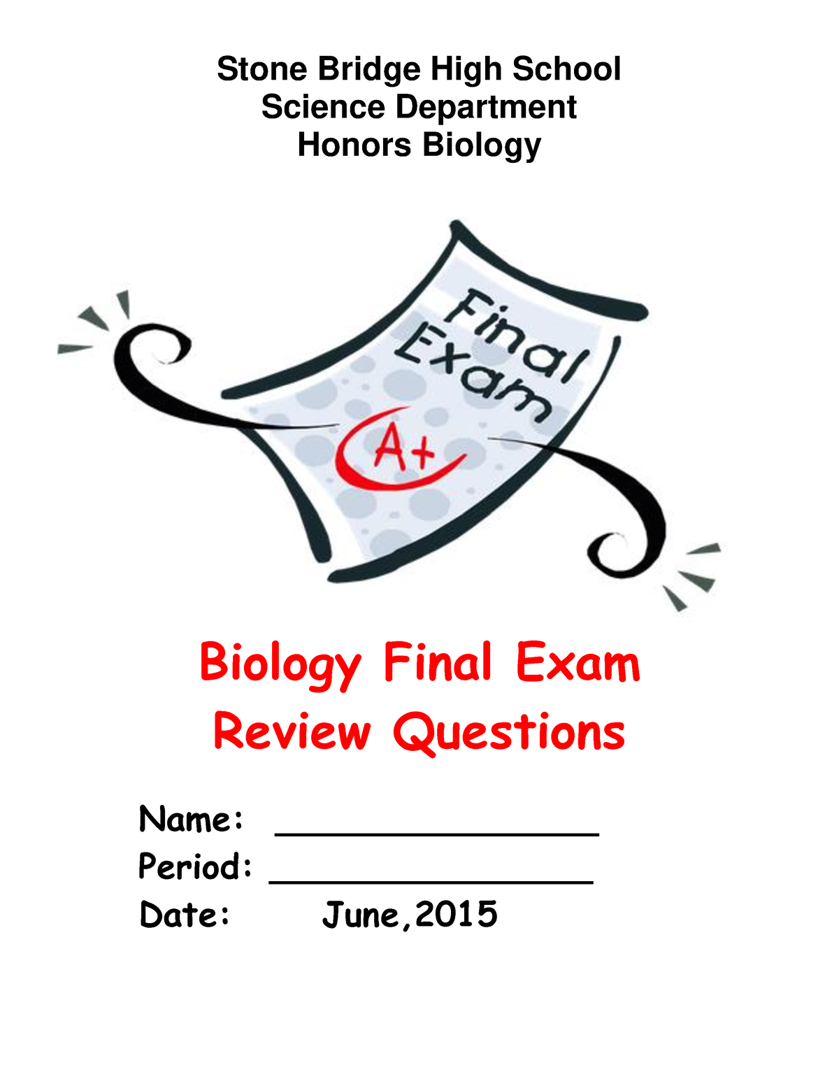 Final Review New - Use It - Stone Bridge High School Science Department ...